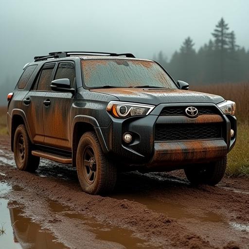 泥だらけのSUV（洗浄前）